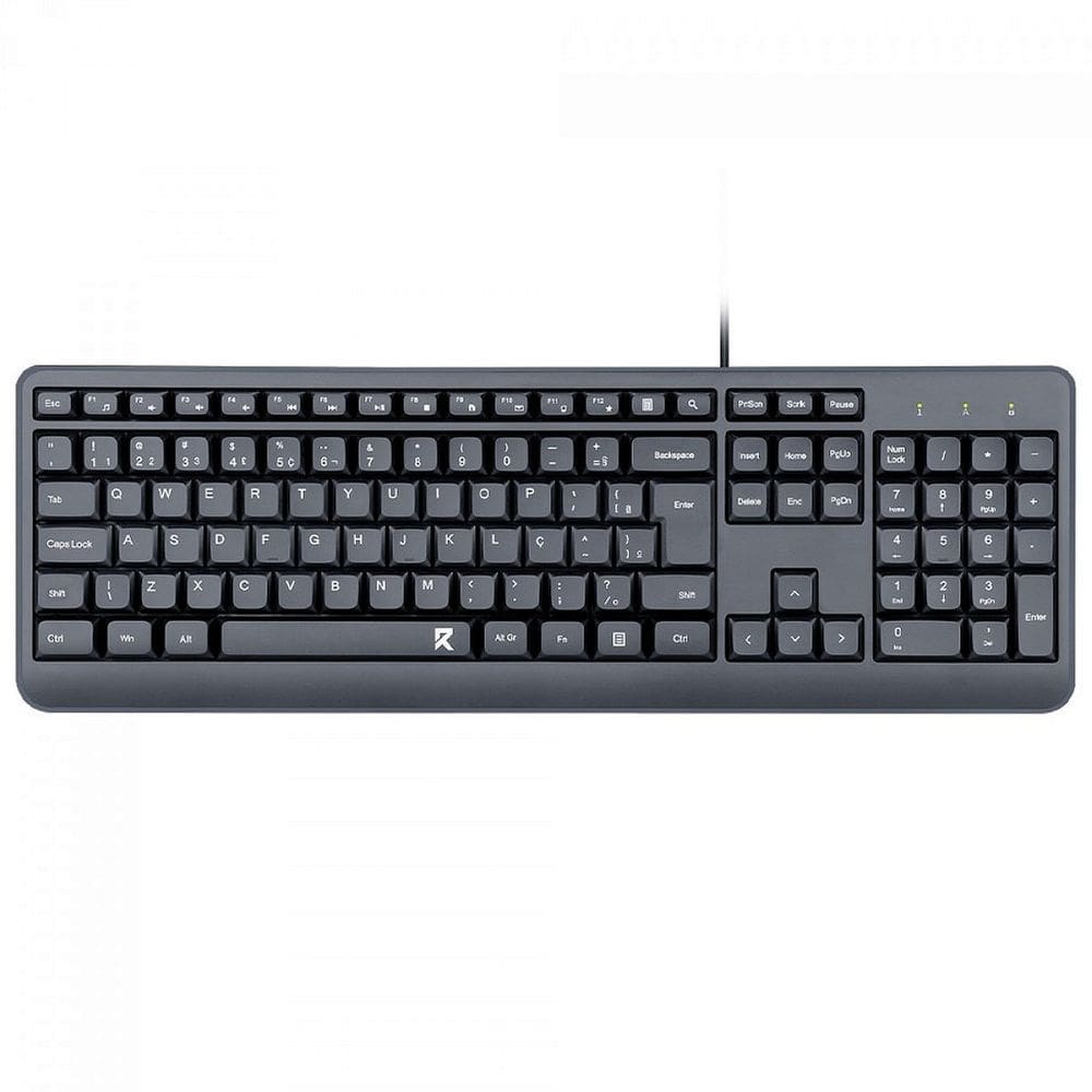 Teclado Office Redragon Membrana, Full Size, ABNT2, Preto