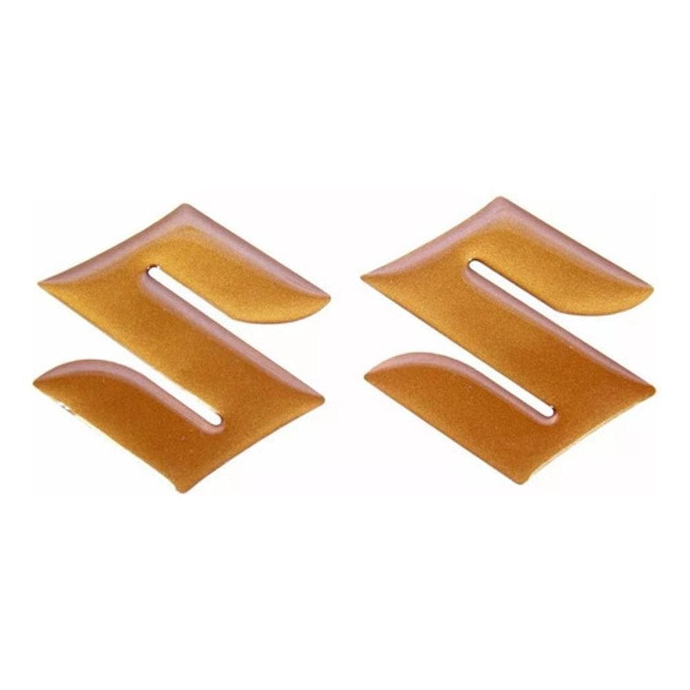 Emblema Adesivo Resinado Logo Tanque Suzuki Bronze Par