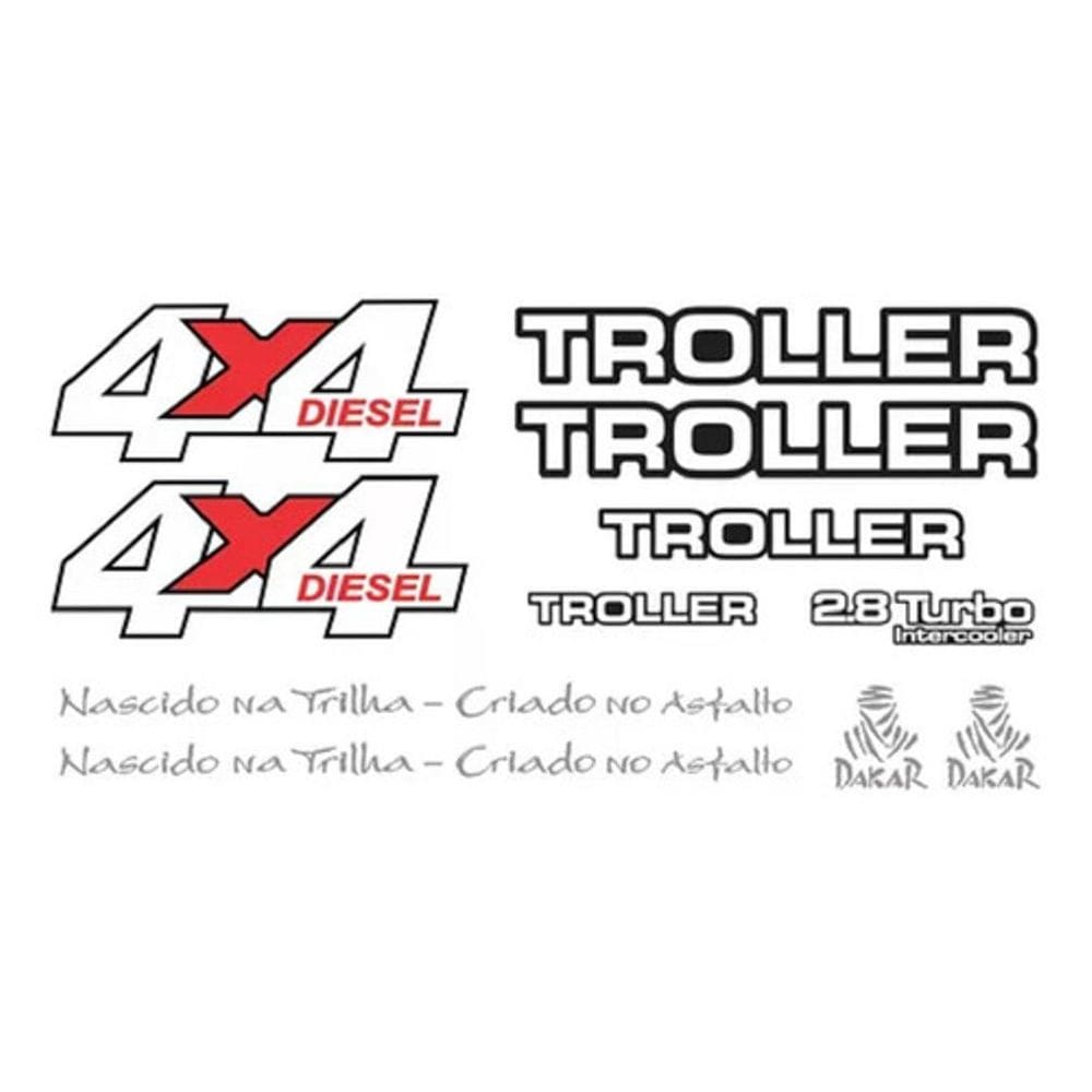 Kit Adesivos Resinados Troller 2001 Diesel Prata Trl004