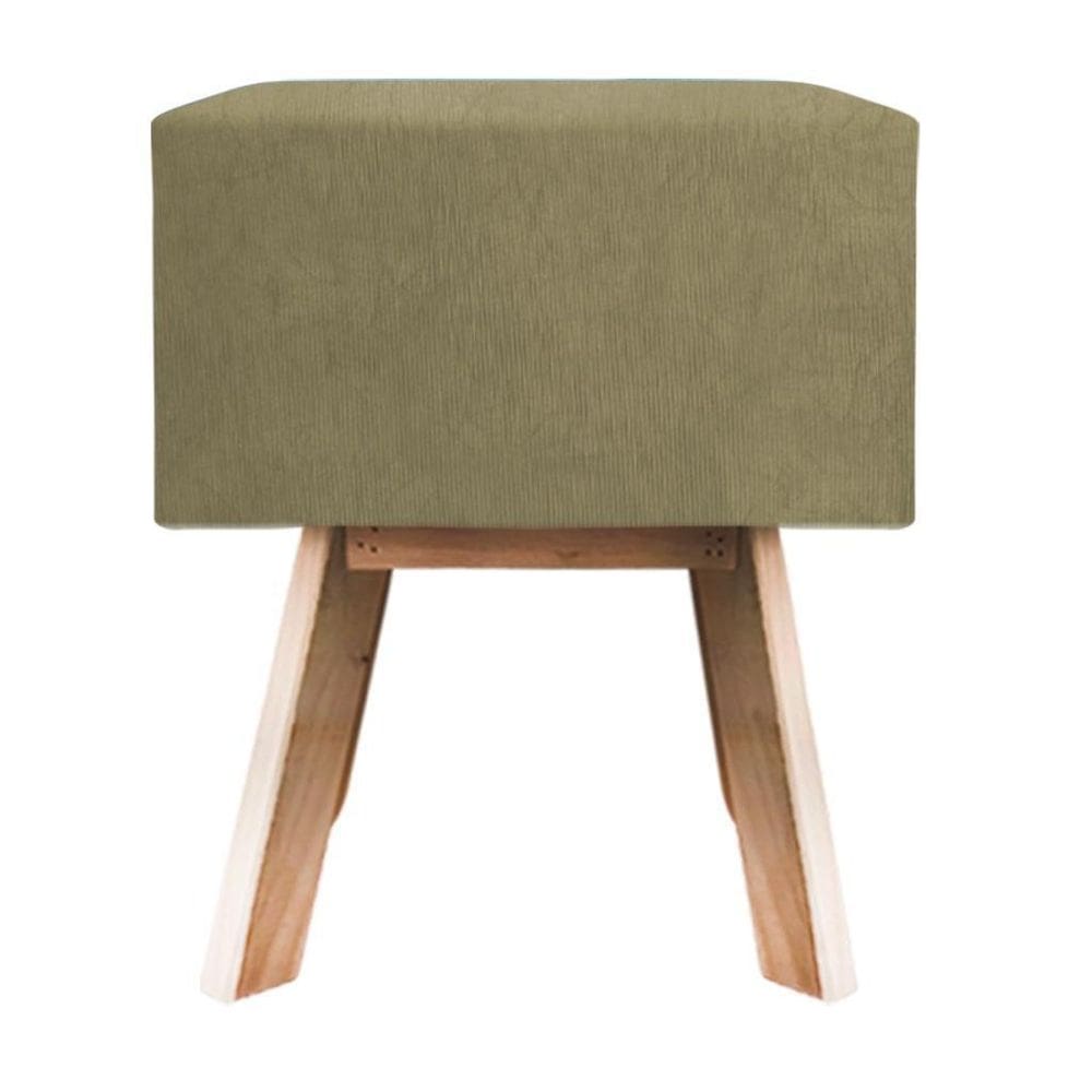 Puff Banqueta Quadrada Retrô Suede - Bege