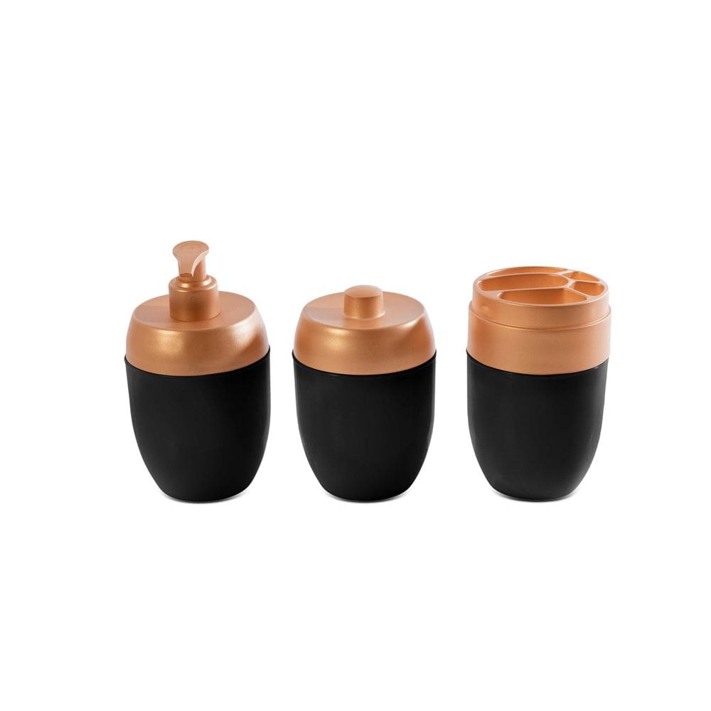 Kit Acessórios Para Lavabo Porta Escova Sabonete e Algodão