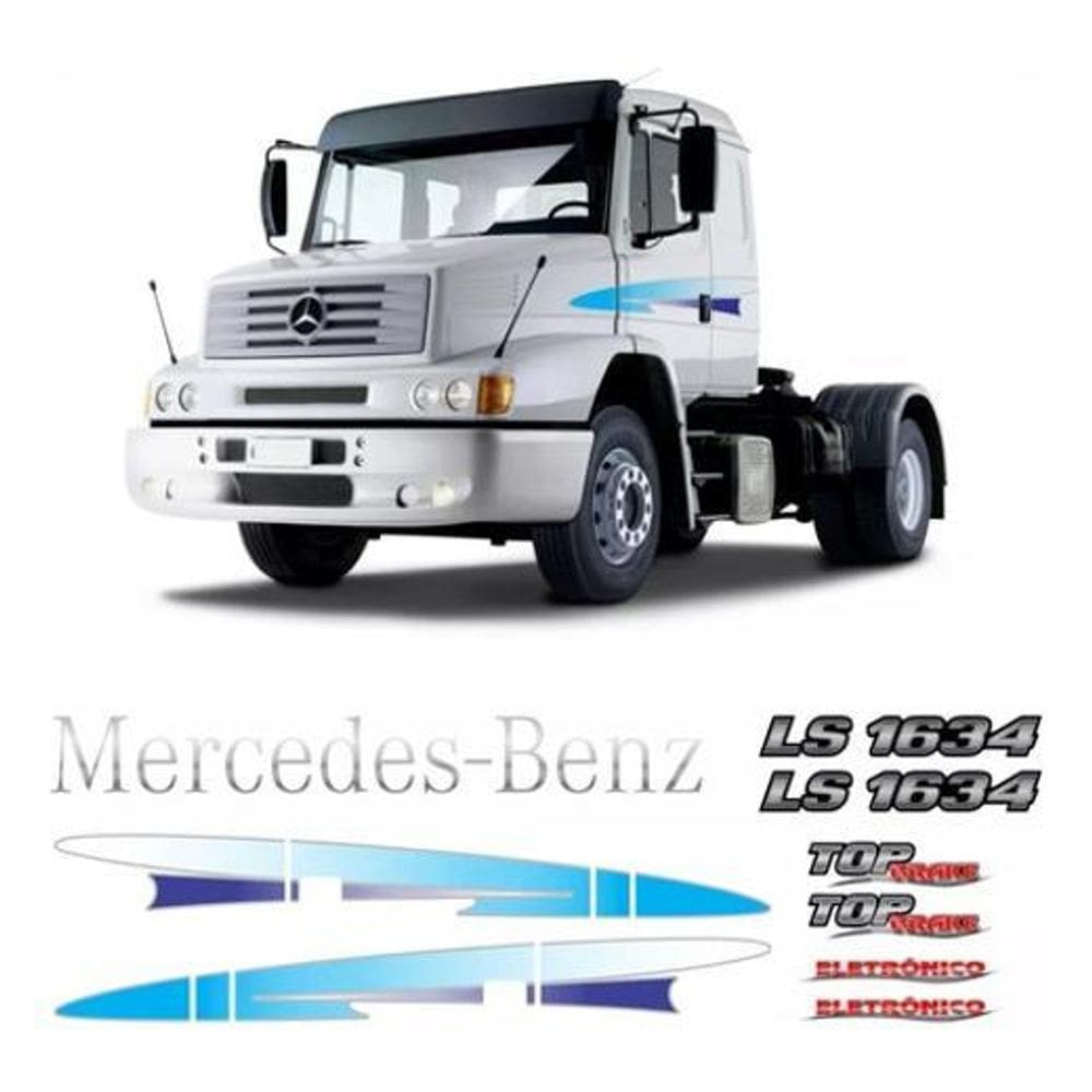 Jogo Faixas Emblema Mercedes Benz Ls 1634 19992004 Tapa Sol