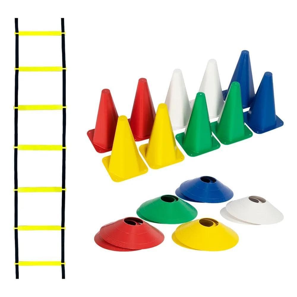 Kit Funcional Agilidade 10 Chapéus 10 Cones E Escada Para Tr