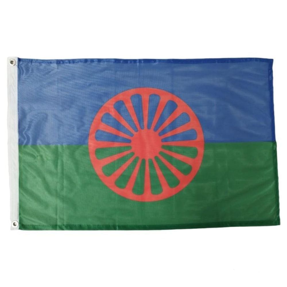 Bandeira Cigana Tecido Dupla Face Haste Decor 45X64Cm Meta