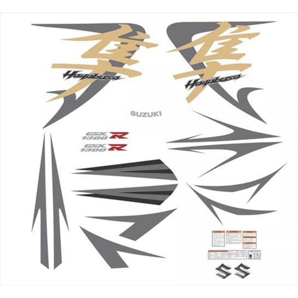 Kit Adesivos Carenagem Suzuki Hayabusa Gsx 1300R 2008 Azul