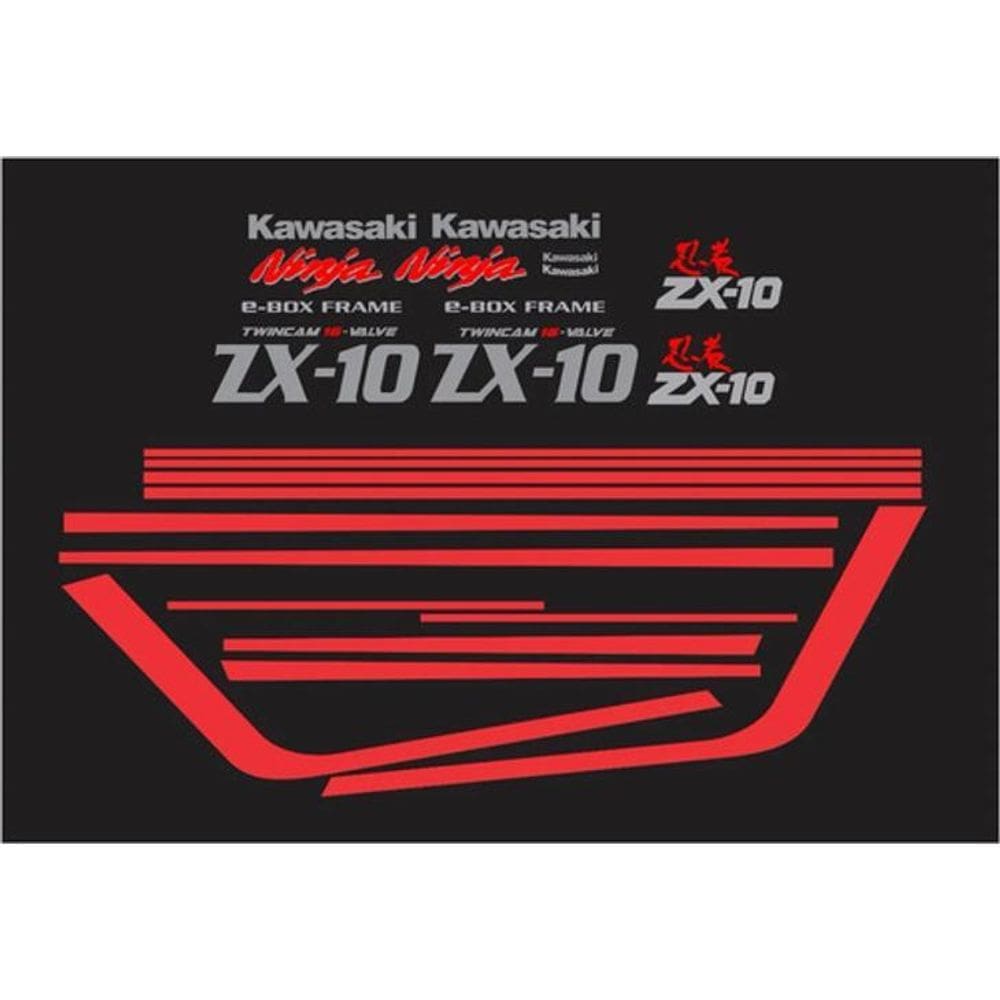Kit Adesivos Kawasaki Ninja Zx-10 1986 Preta Zx1086P1