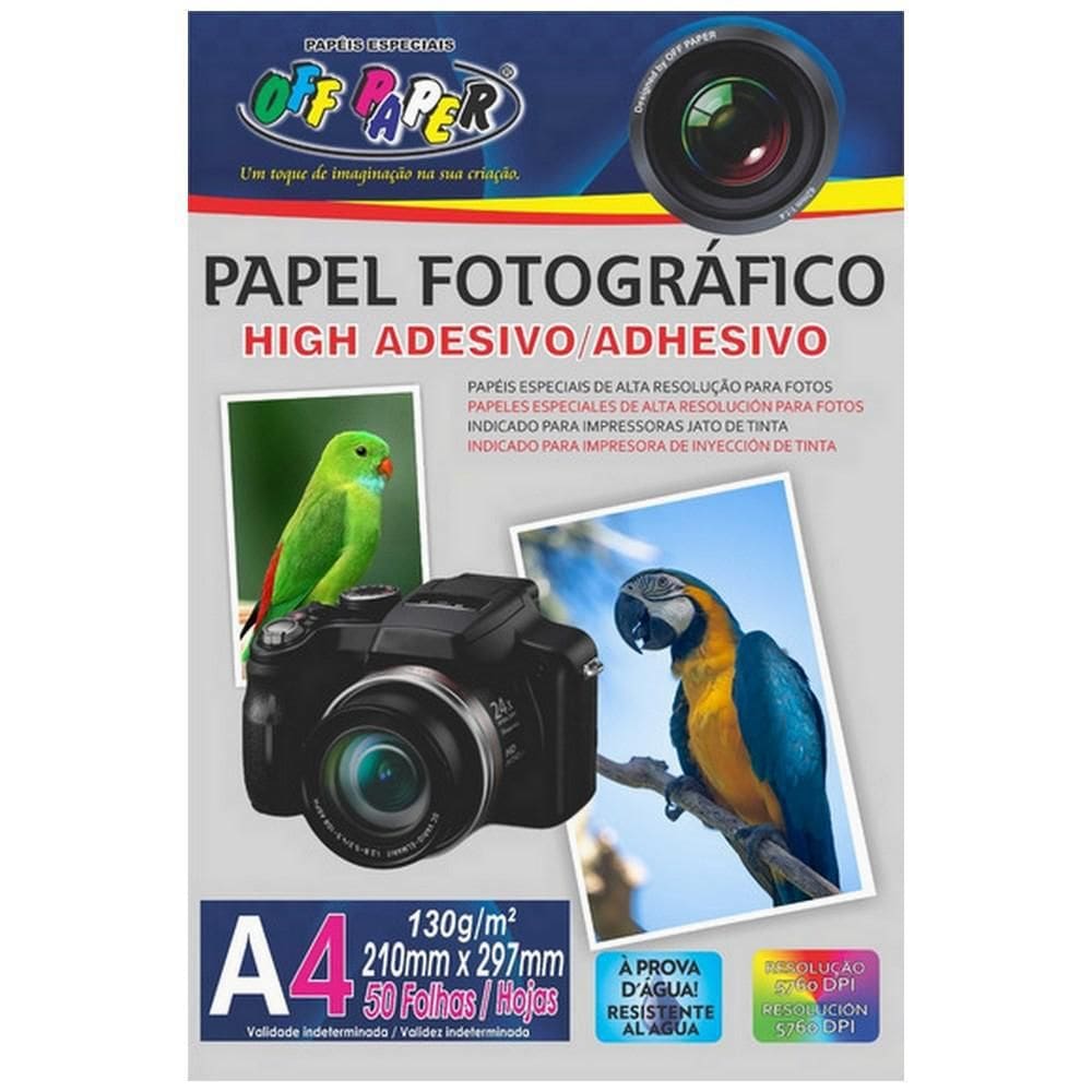 Papel Fotográfico Adesivo Com 50 Folhas A4