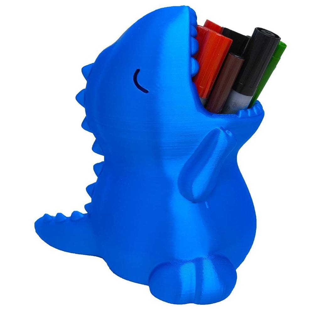 Dinossauro Azul Baby Porta Caneta Lápis Objeto Decoração