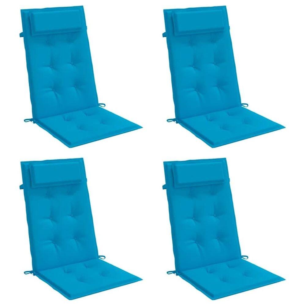 Almofadas de cadeira vidaXL Highback Light Blue 4 peças de tecido Oxford