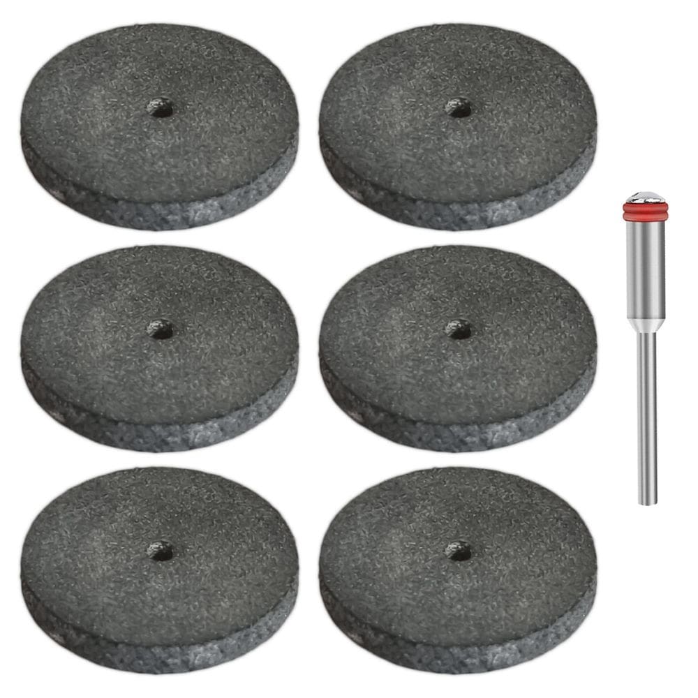 Kit 6 Roda Borracha Preto Haste 3Mm Polimento Micro Retífica