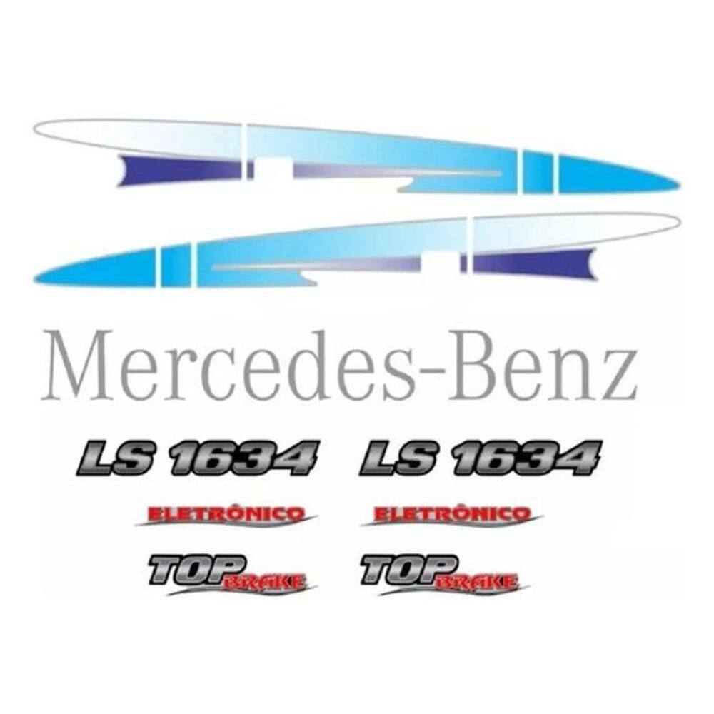 Jogo Faixas Emblema Mercedes Benz Ls 1634 19992004 Tapa Sol
