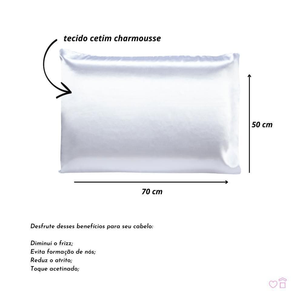 Fronha De Cetim Avulsa Antifrizz 50X70 Cabelo - Branco