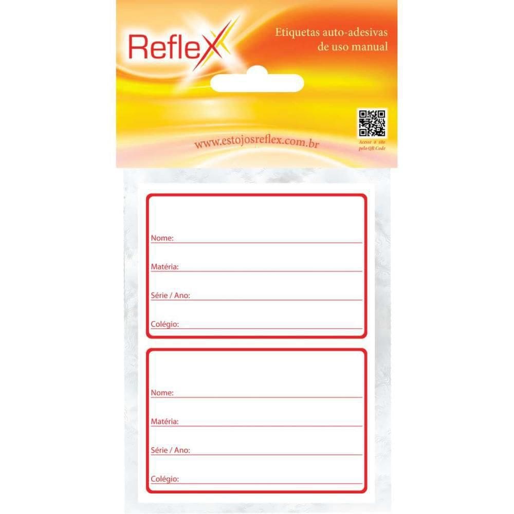 Etiqueta Escolar Tarja Vermelha 50X80Cm. Reflex Ct/08