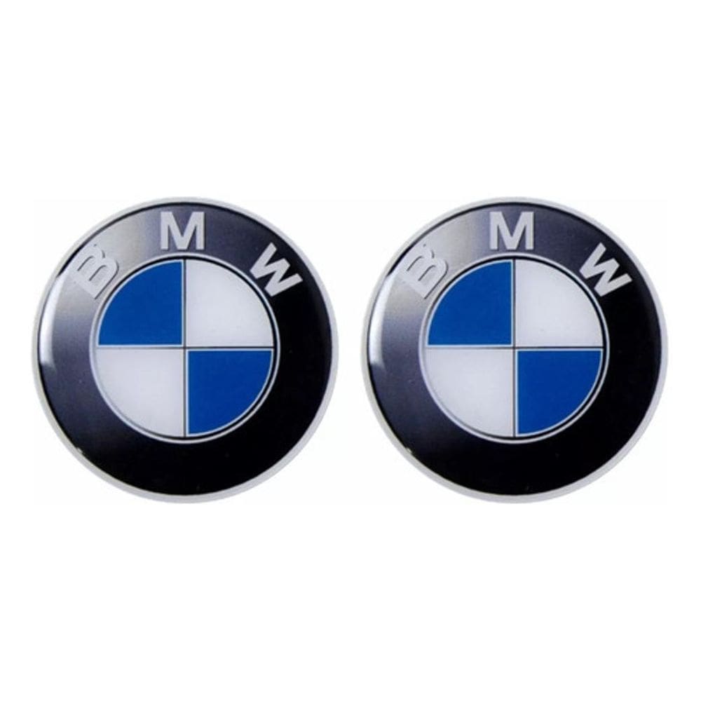 Par De Adesivo Resinado Emblema Compatível Com Logo Bmw 25Mm