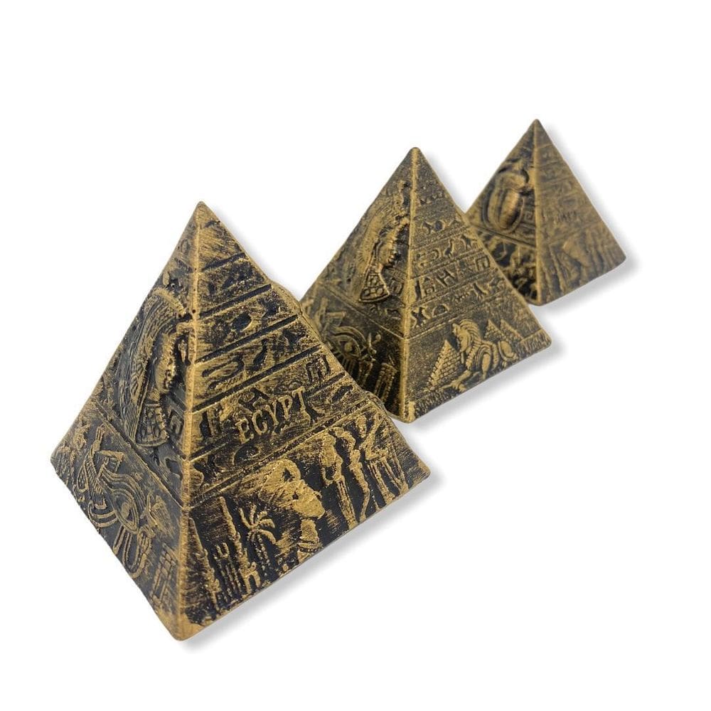 Escultura Trio De Pirâmides Egípcias Em Resina 7,5 Cm