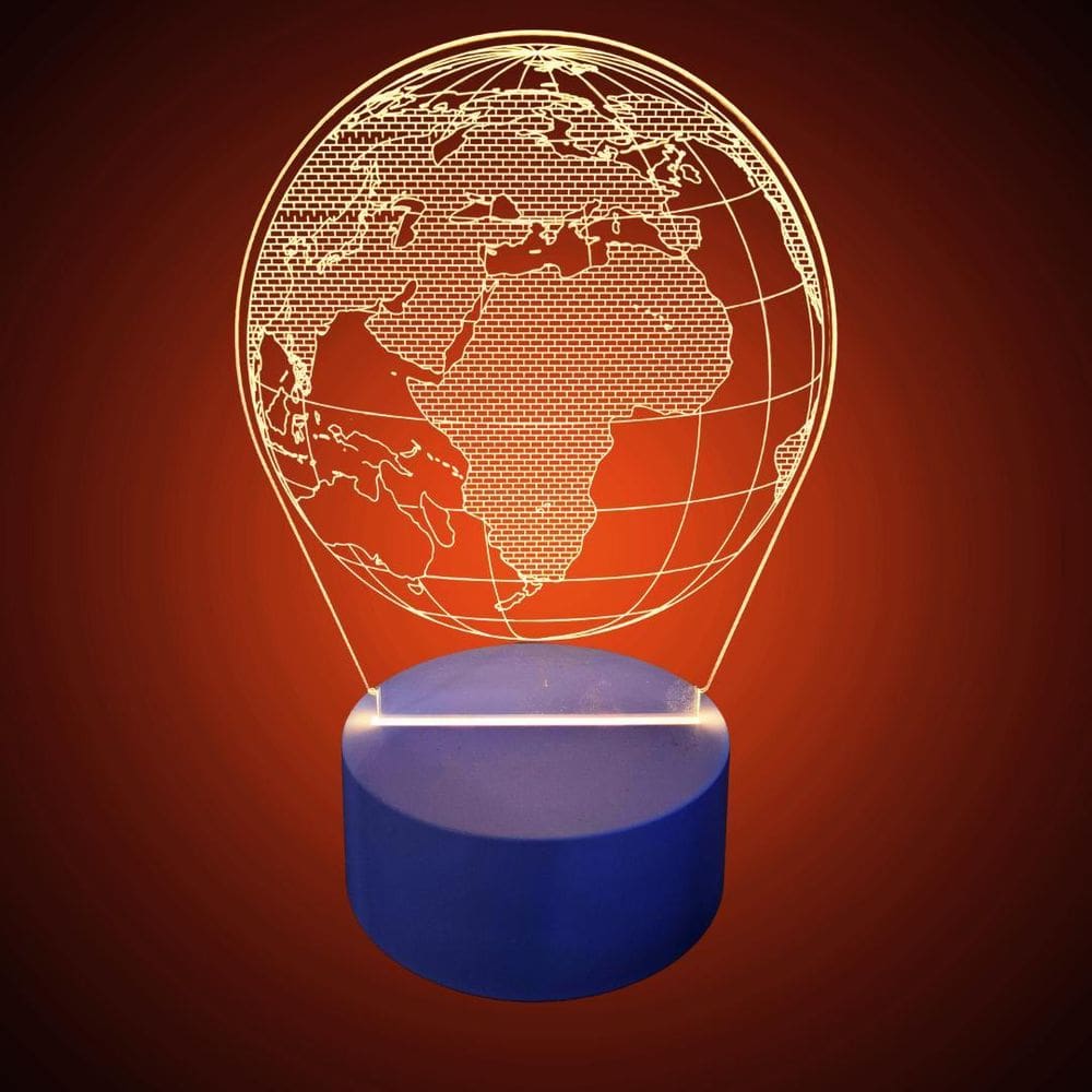 Luminária Usb Mundo 3D 18,6X13,3Cm