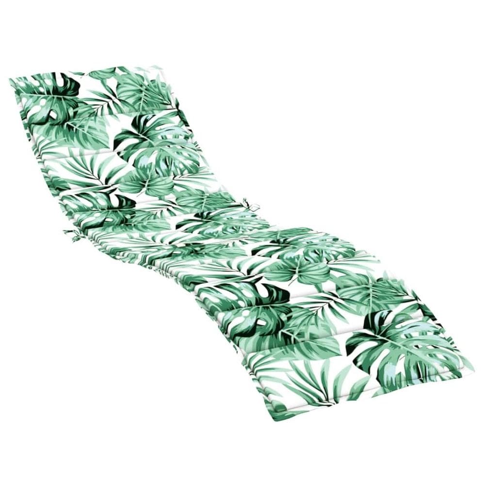 Almofada de espreguiçadeira VidaXL Leaf Pattern em tecido Oxford verde