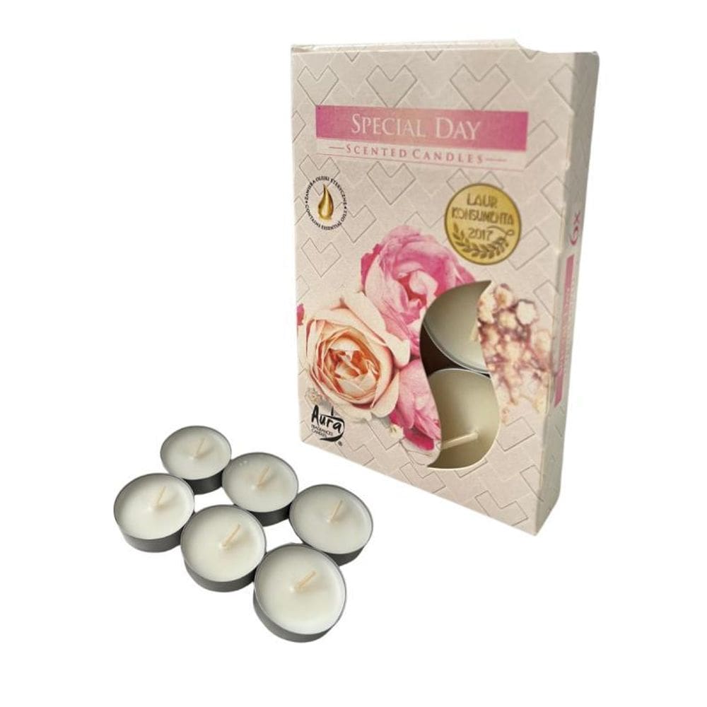 Kit 6 Velas Rechaud Difusor Flutuante Fondue 6 Hrs - Aromas