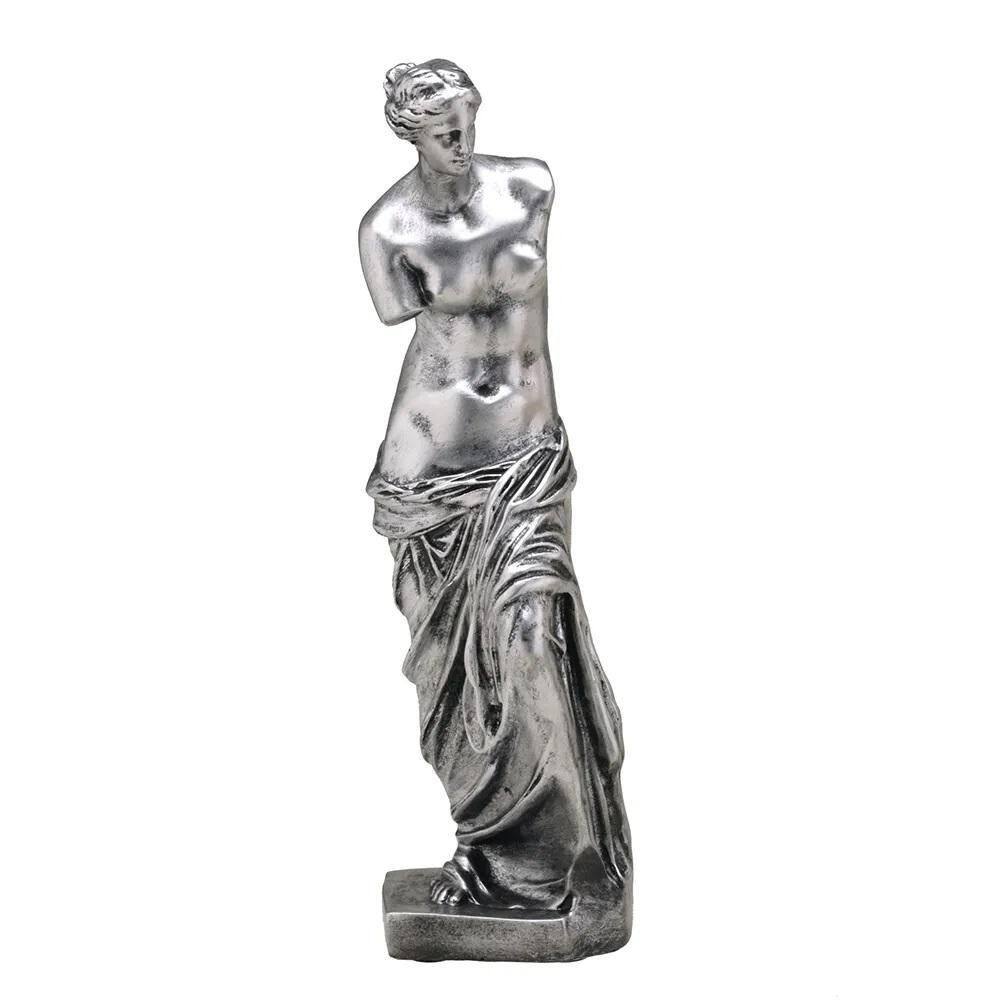 Figura Decorativa Estatueta Vênus Milo Prata 29 X 8 X 8 Cm