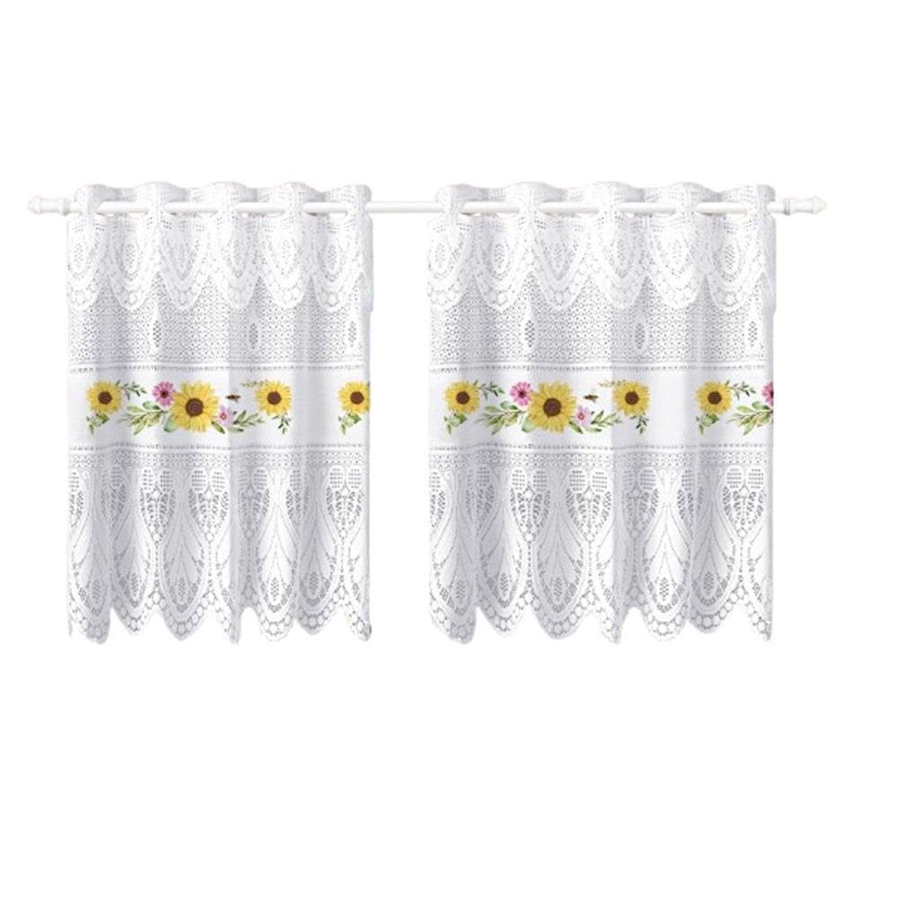 Cortina Pia Vitro Stilo Renda Cozinha 1,60X0,80 Alt