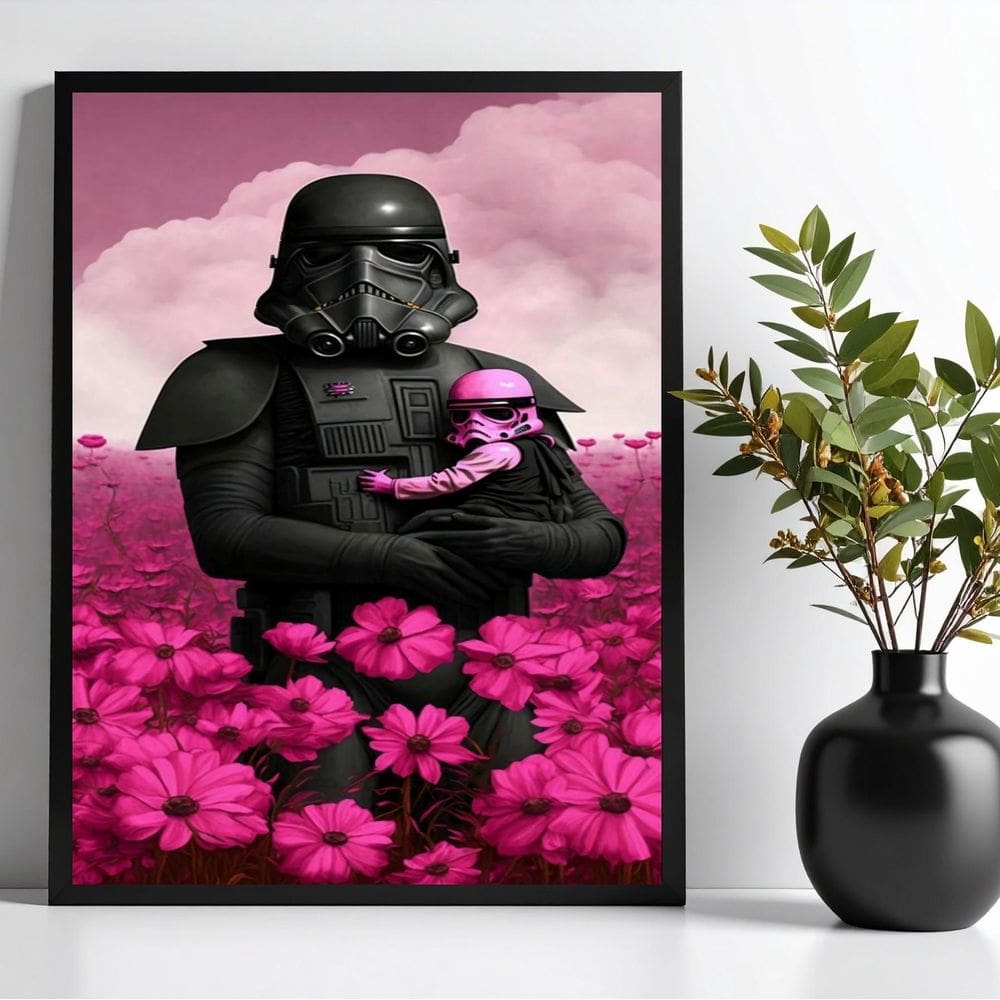 Quadro Decorativo Darth Com Bebê 24X18Cm - Com Vidro
