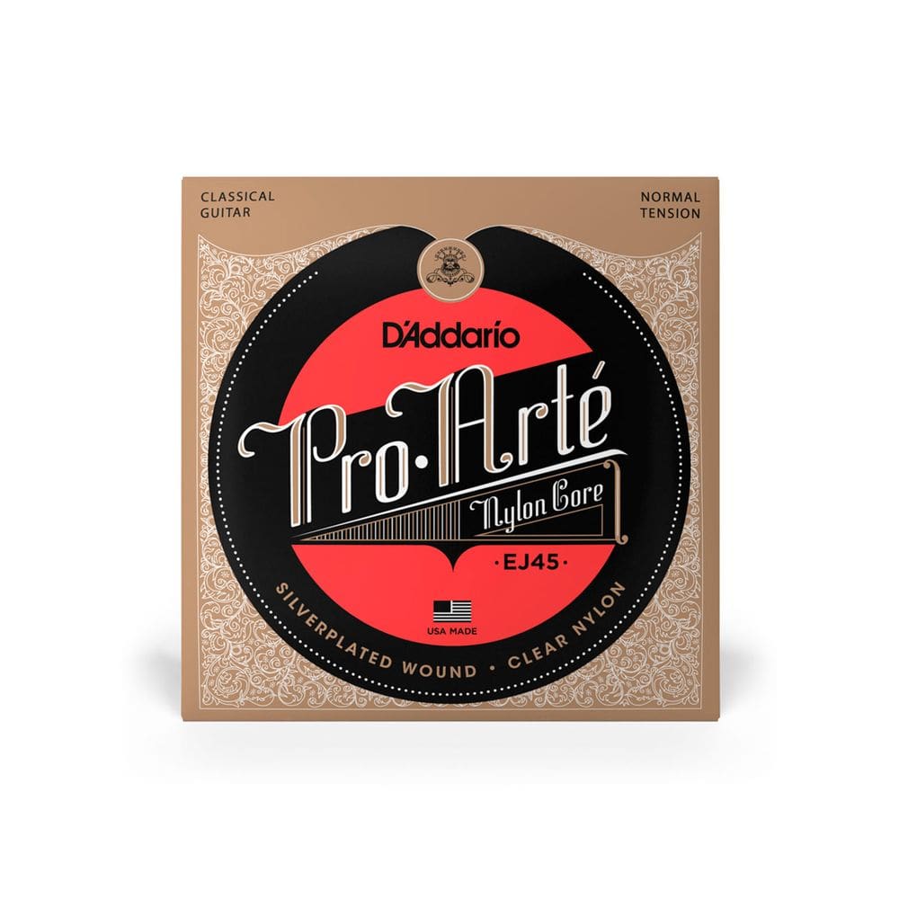 Cordas Para Violão Nylon D Addario Pro-arté Nylon Core Ej45 Prata/transparente