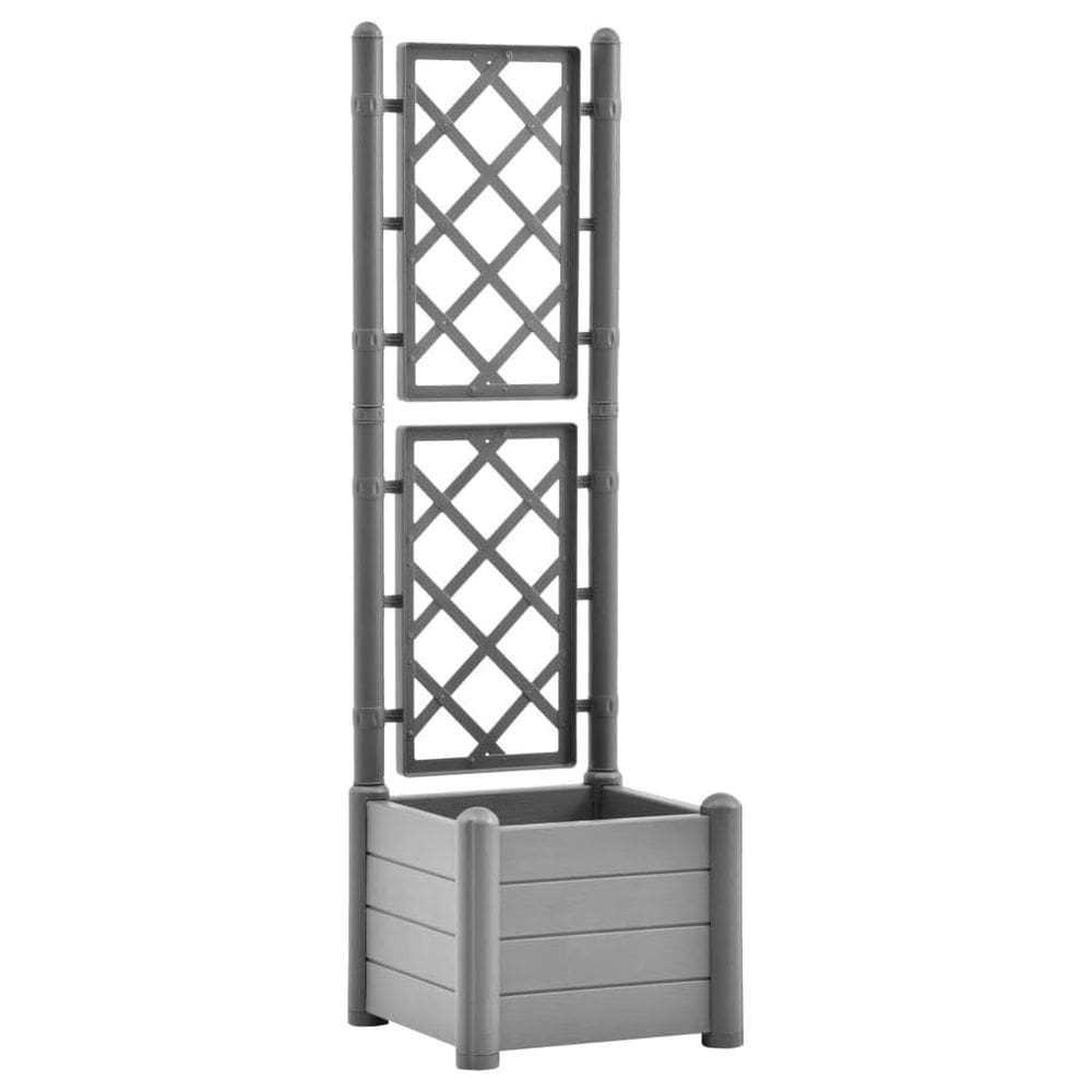 Cama elevada de jardim com treliça VidaXL cinza 43x43x142cm PP