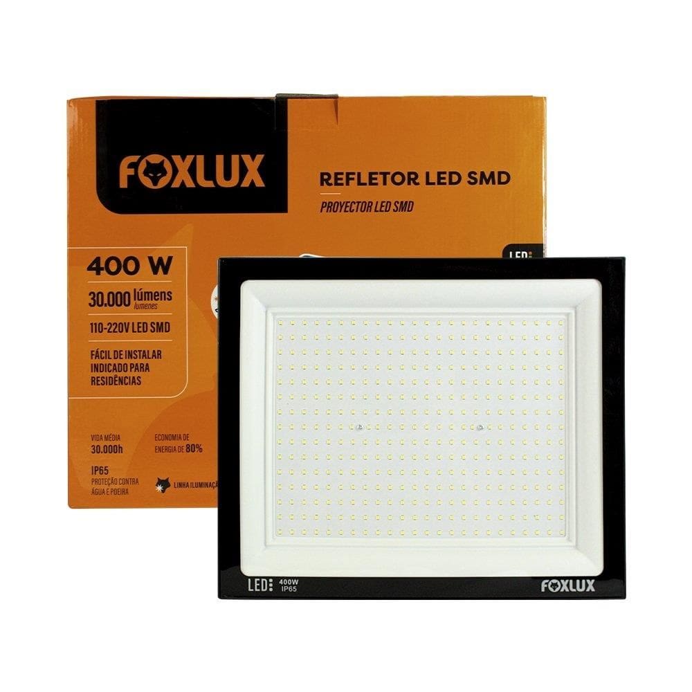 Refletor Foxlux LED 400W, 6,5k, Preto