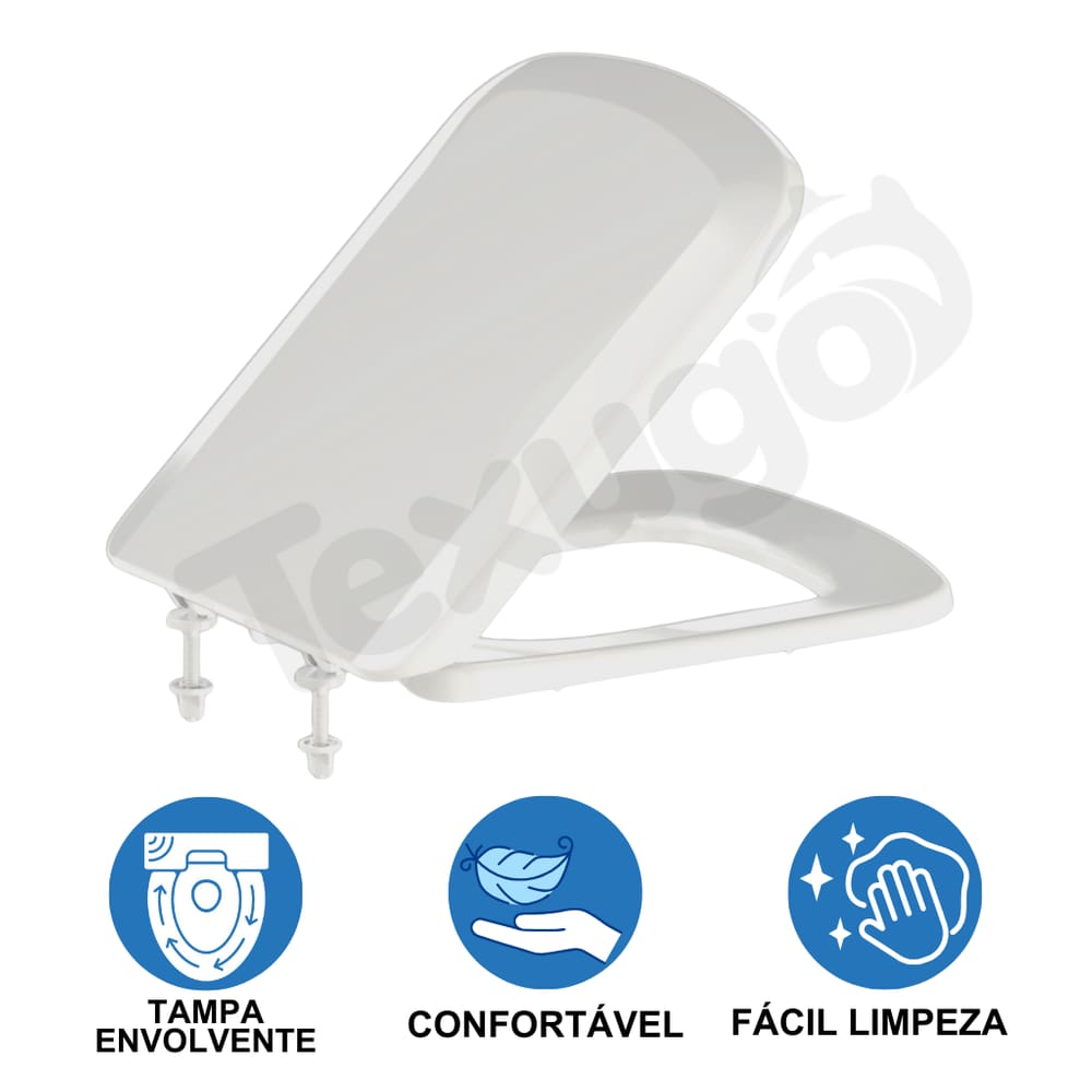 Tampa Assento Vaso Sanitário Fiori Lírio Branco PP Tupan