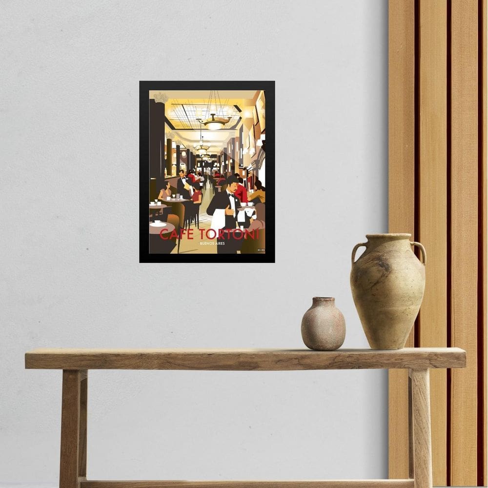 Quadro Decorativo Café Tortoni - Buenos Aires 45X34Cm Vidro