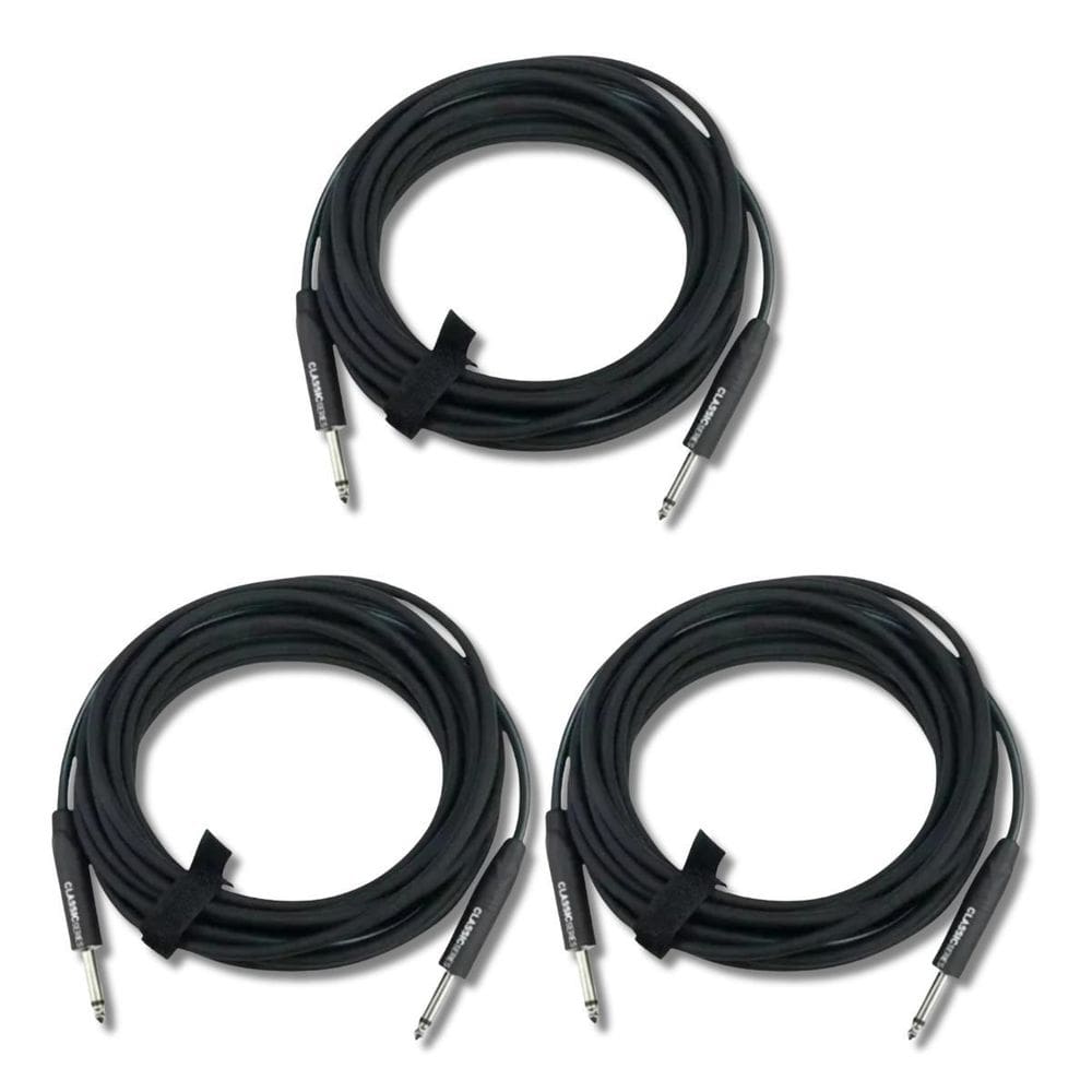 Kit 3 Cabo P10 + P10 3.05M 0.30Mm Classic Séries Preto