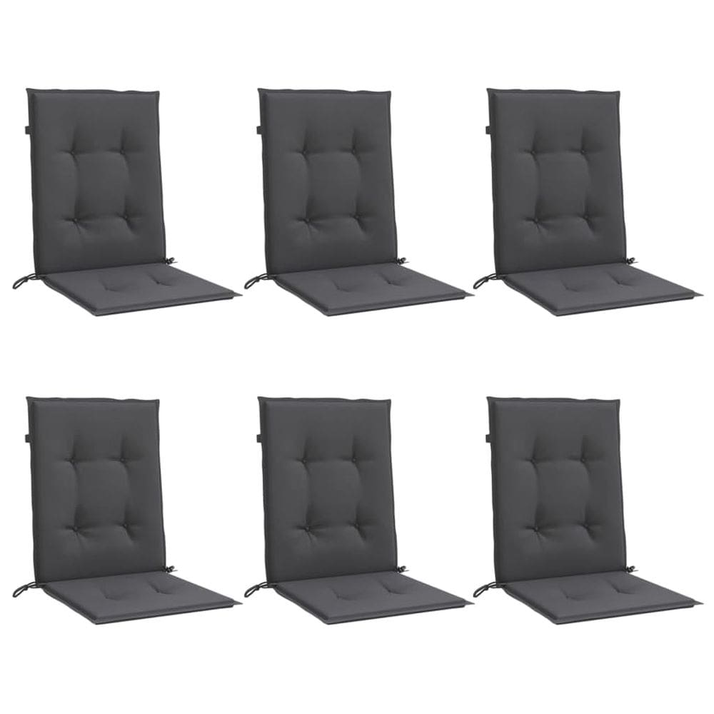 Almofadas de cadeira VidaXL Lowback 6 peças de antracite mesclado