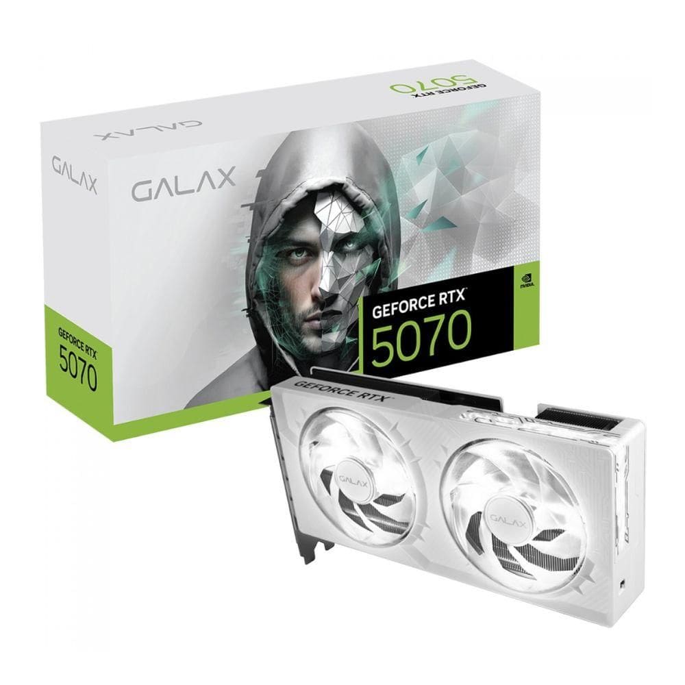 Placa de Video Galax RTX 5070 12GB GDDR7 White 1-Click OC Ray Tracing DLSS 4