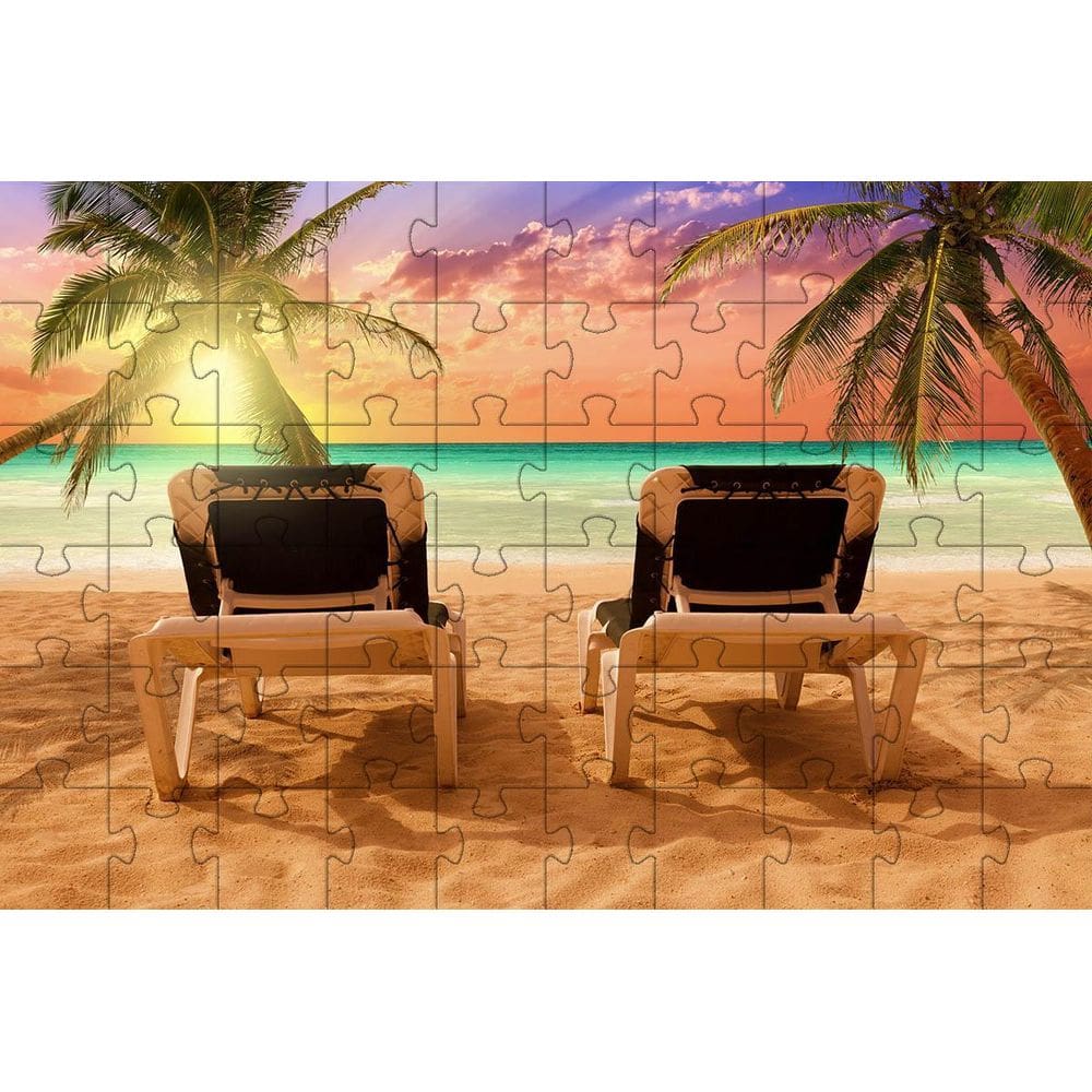 Kit 2 Quebra-Cabeça Paisagens Praias Do Mundo 40 Peças
