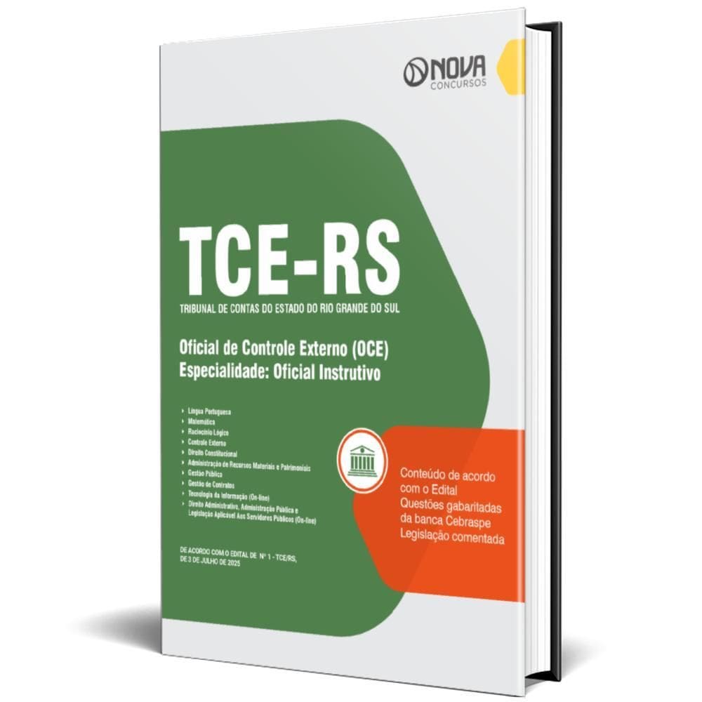 Apostila Tce Rs 2025 Oficial Controle Externo Oce