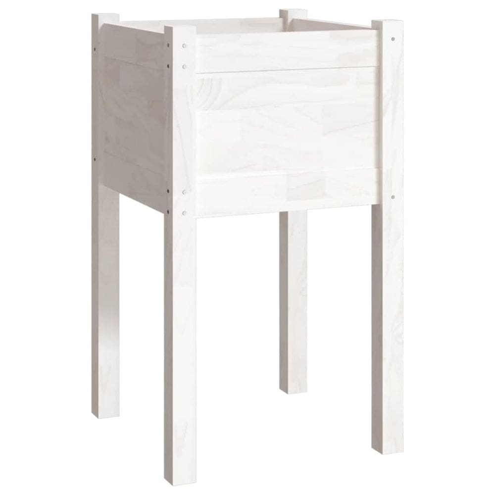 Plantador de jardim vidaXL branco maciço de madeira de pinho 40x40x70 cm