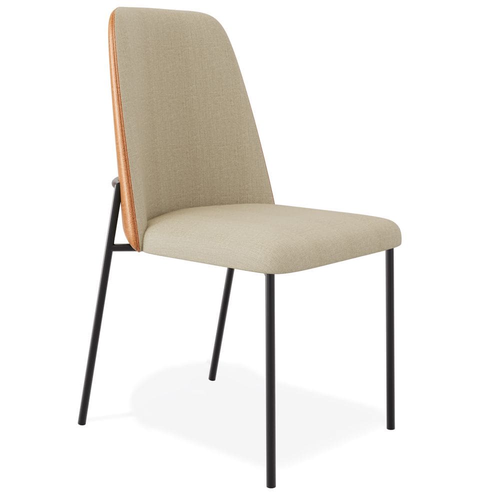 Cadeira Decorativa Estofada Sala de Jantar Bella L02 Couríssimo Whisky Linho Bege Escuro - Lyam Decor