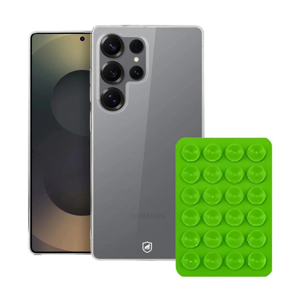 Kit Capa Crystal Slim para Samsung Galaxy S25 Ultra + Ventosa - VERDE - Gshield