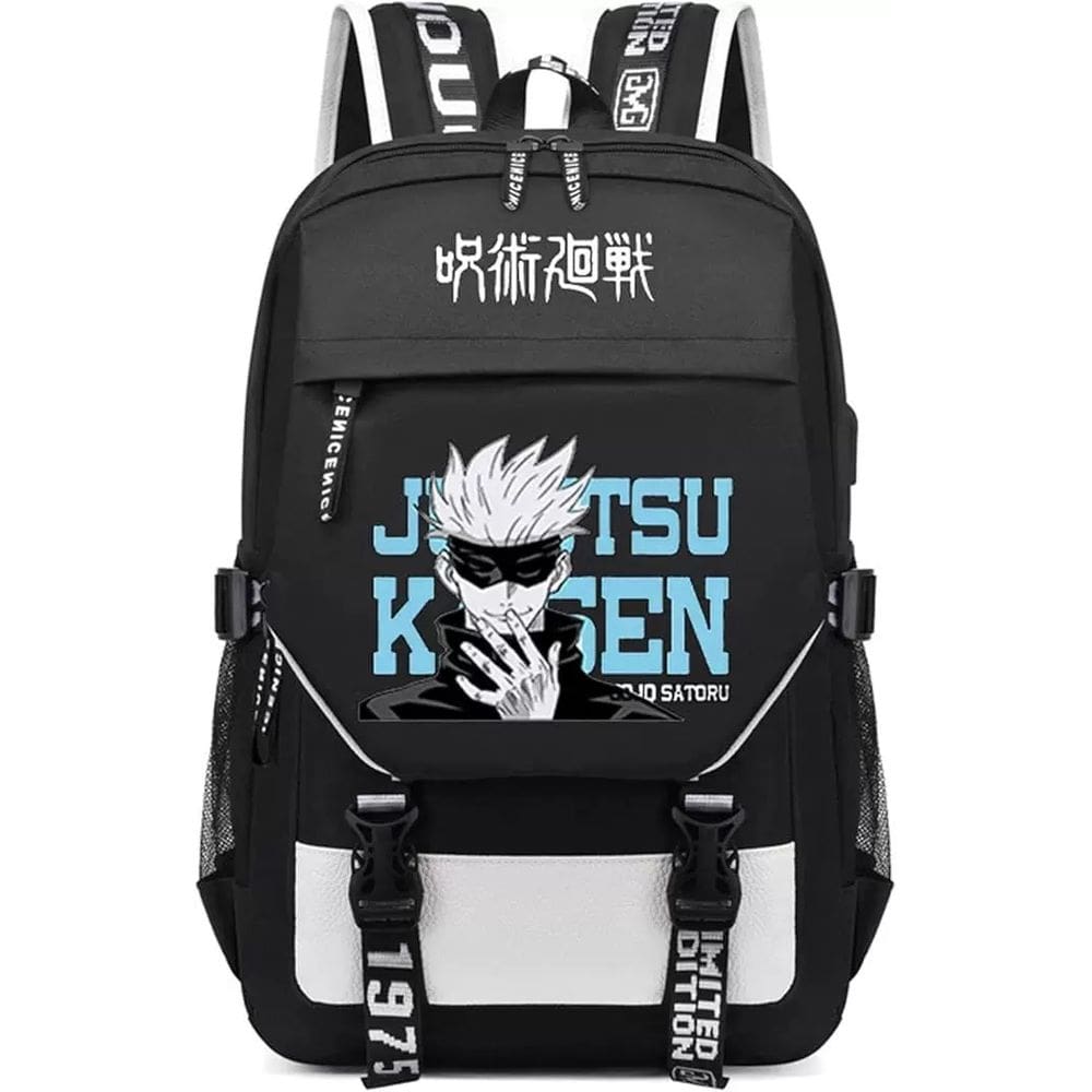 Mochila SANMU Jujutsu Kaisen Gojo Satoru em couro PU tamanho mini