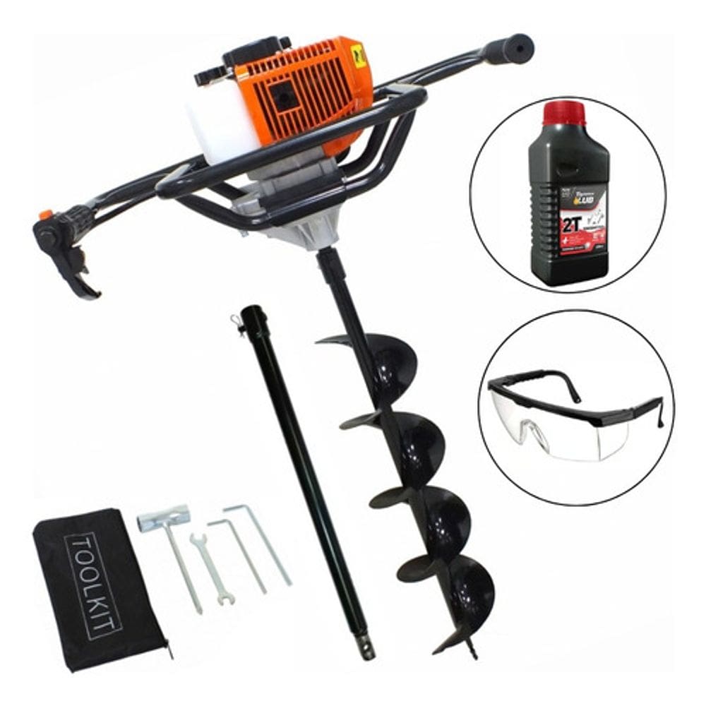 Perfurador De Solo Vulcan Com Broca 80x15cm + Extensao 50cm