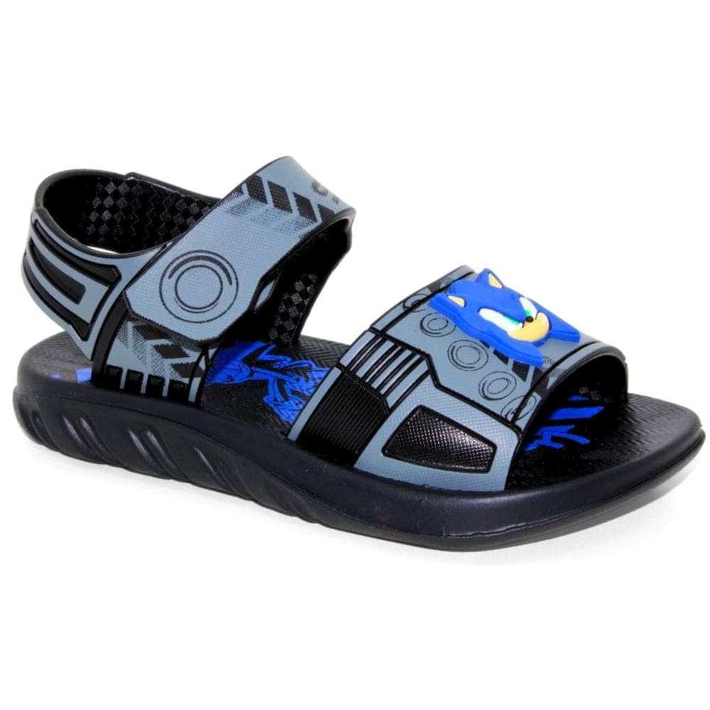 Sandália Sonic Team Grendene Kids Menino - Preto e Azul