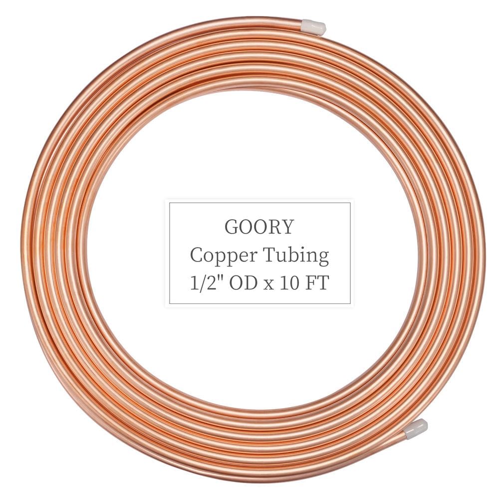 Tubo de cobre GOORY 1/2 OD x 0,445 ID x 3m - 99,9% C12200 Pure