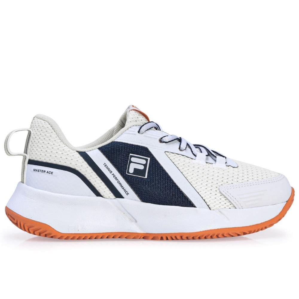 Tênis Fila Master Ace Clay - Saibro - Branco Marinho e Laranja