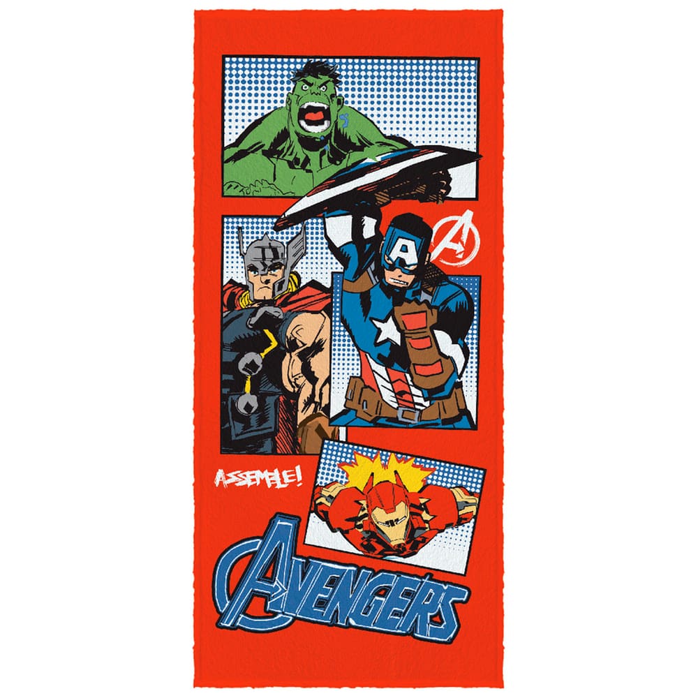Toalha de Banho Infantil Lepper Felpuda Avengers 60cm x 1.20m