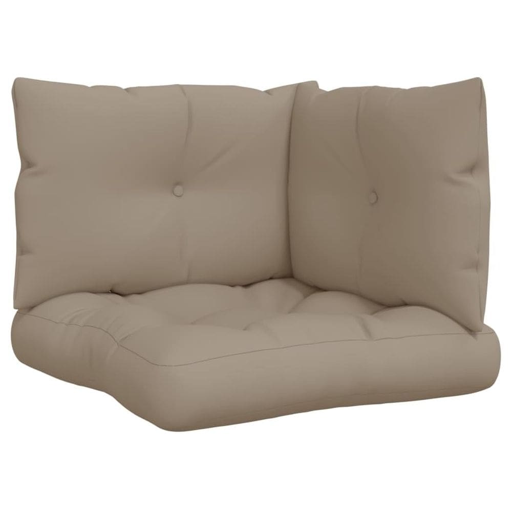 Conjunto de 3 almofadas de paletes para exteriores vidaXL - poliéster taupe