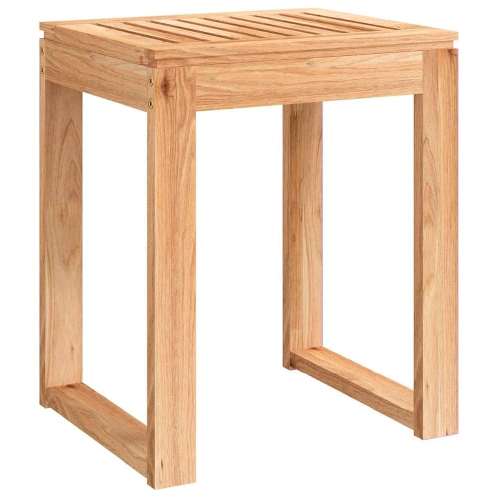 Banqueta de banheiro VidaXL em madeira maciça de nogueira 40x30x46cm rústica