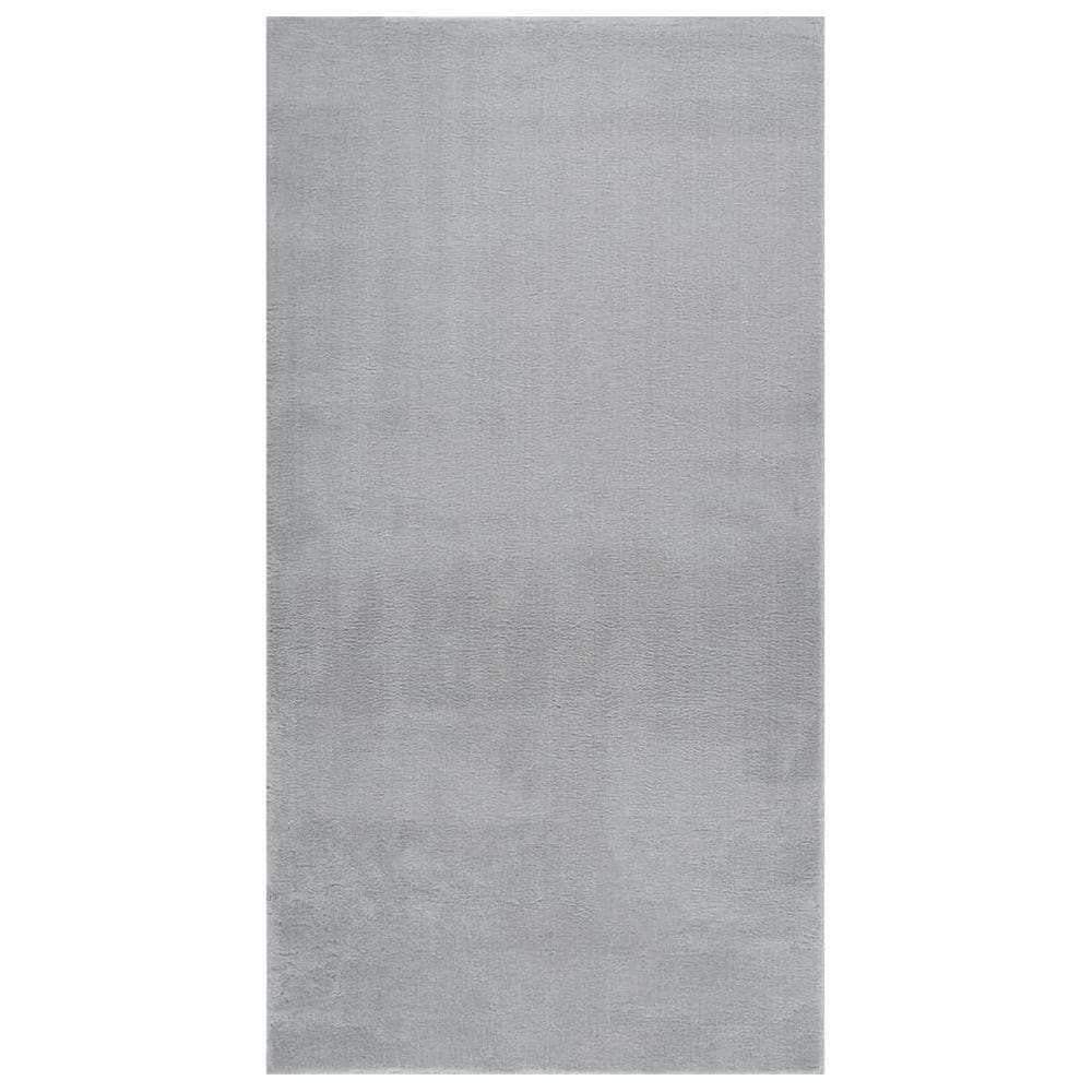 Tapete Shaggy VidaXL Retangular 140x200cm Poliéster Cinza