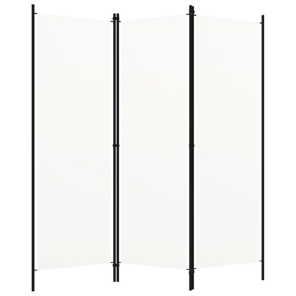 Divisória de quarto vidaXL Cream White com 3 painéis de ferro 150x180cm