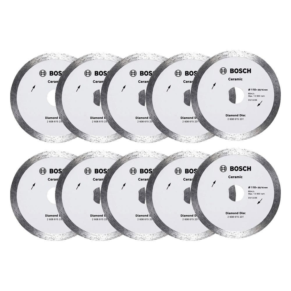 Kit 10 Disco Diamantado Ceramic Liso 110mm Bosch