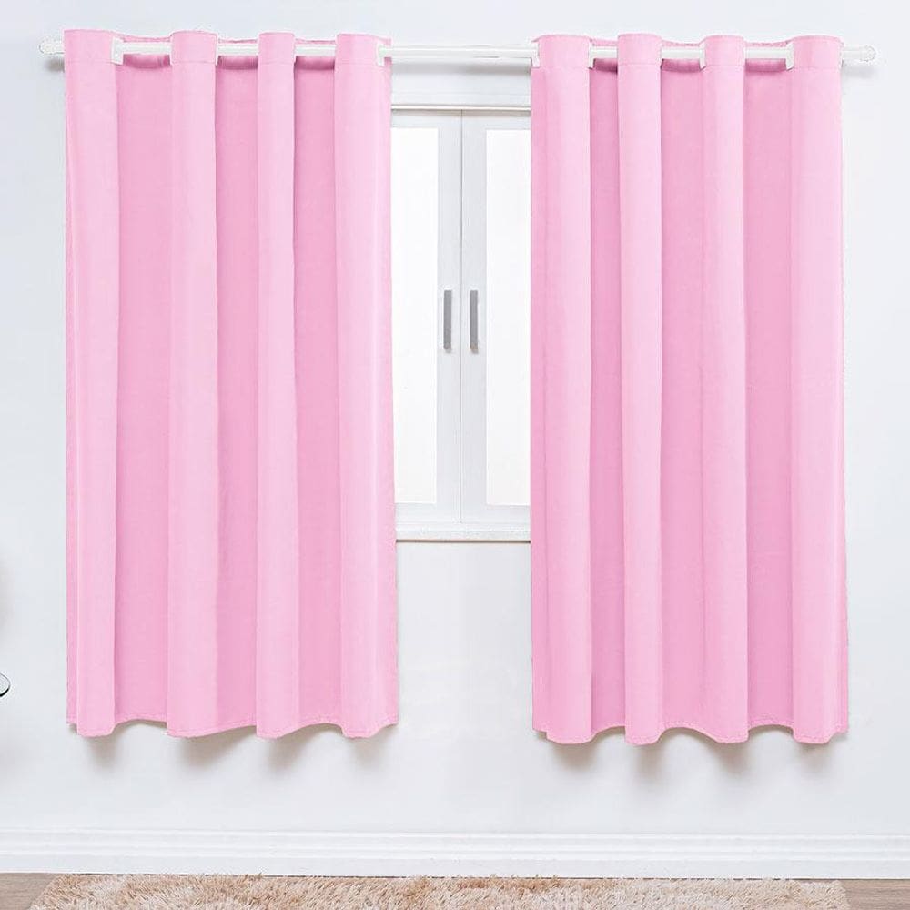 Cortina Microfibra Rosa 2 Metros Quarto Infantil Menina